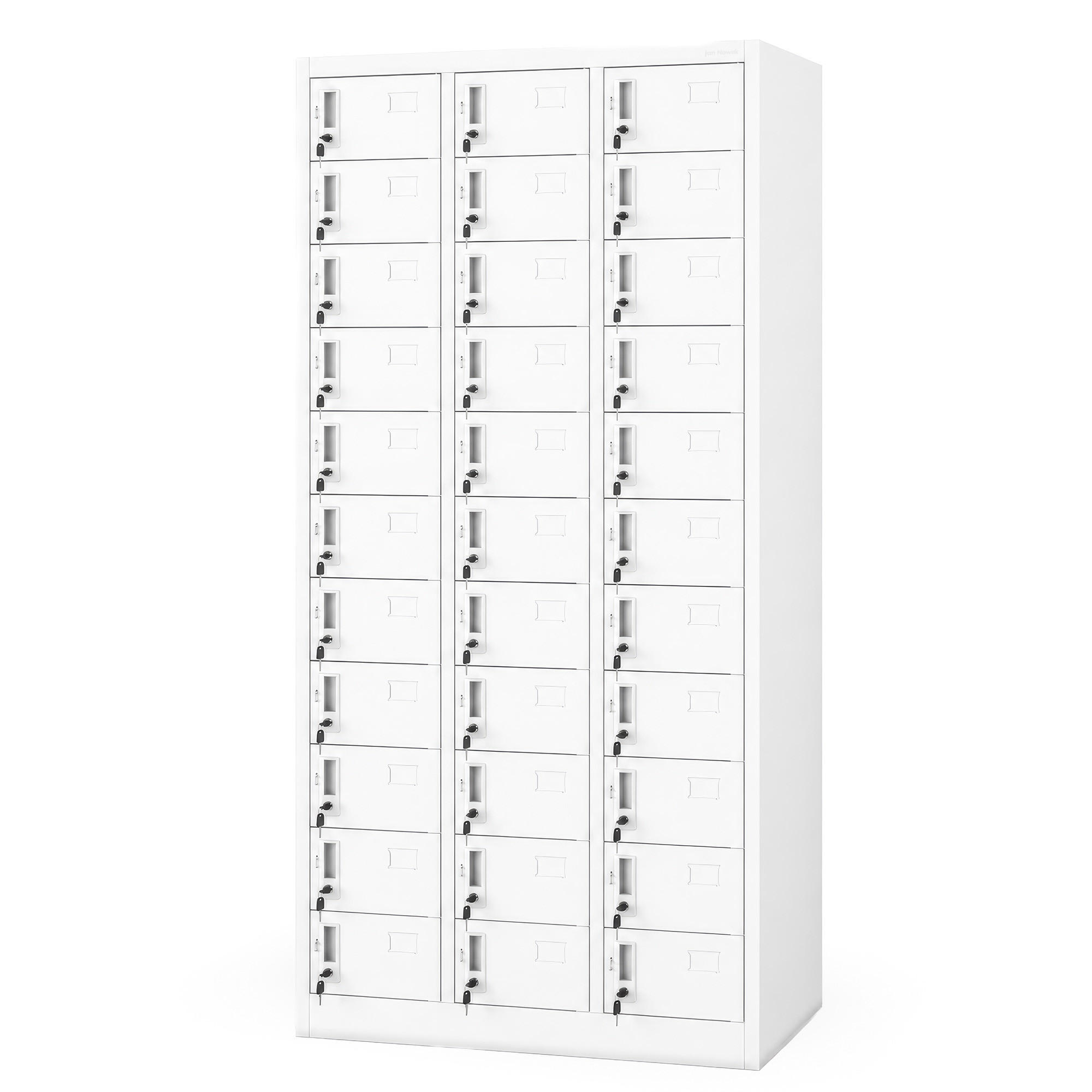 SCHLIESSFACHSCHRANK für Mitarbeiter OLIVER 185x90x45 cm - Weiß, Metall (90/185/45cm) - Jan Nowak
