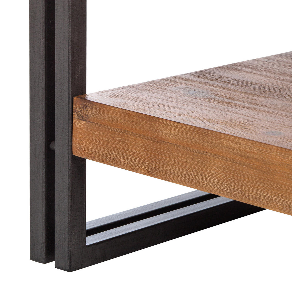 COUCHTISCH mit Ablage - 110 cm - Akazie massiv / Stahl - Akazie / Anthrazit - Akaziefarben/Grau, Holz/Metall (70/110/40cm) - home24