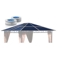 ERSATZDACH Hardtop Pavillon 3x3,6m plus 1 Rolle Filterband und 1 Rolle NON-Filterband - Transparent/Braun, Kunststoff (300/263/360cm) - QUICK STAR