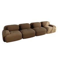 4-SITZER SOFA Cord Braun frei kombinierbar - Braun, Textil (388/75/103cm) - WISHDOR
