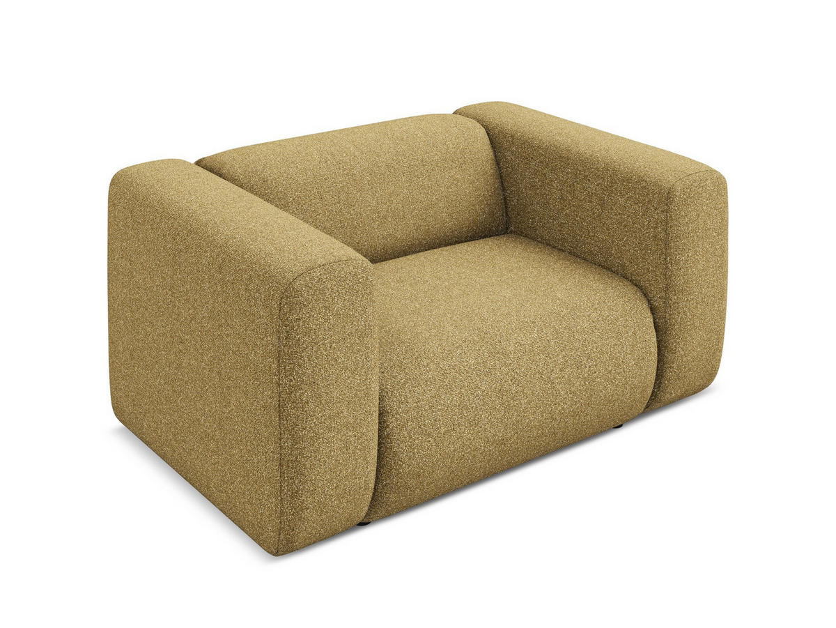 SESSEL Strukturstoff Stoff Gelb - Currygelb/Gelb, Kunststoff/Textil (137/70/89cm) - Makamii