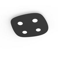 DECKENLEUCHTE River Free X4 - Schwarz Hochglanz, Metall (55/55/4cm) - Lumicom