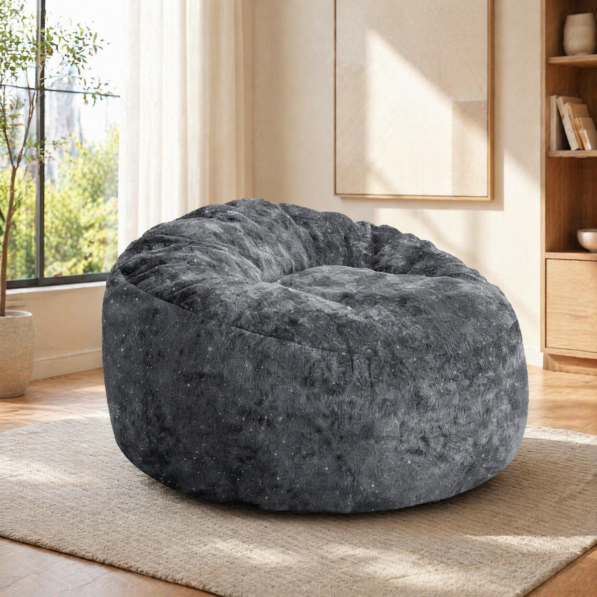 SITZSACKSESSEL mit hoher Rückenlehne Grau - Grau, Kunststoff (103/65/103cm) - Beauniv