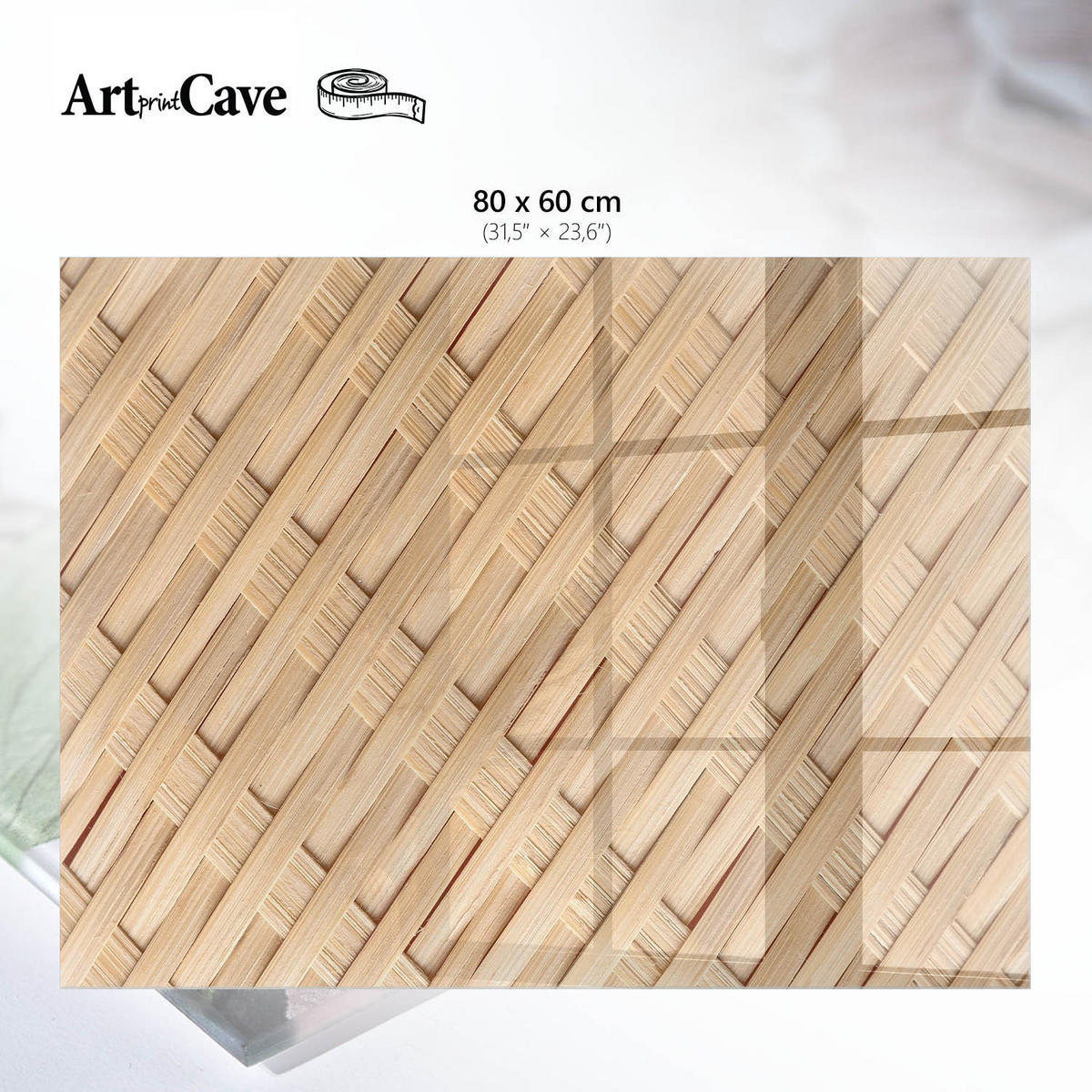 GLASPLATTE 80x60 cm – Geflochtene Textur - Blau, Glas (0.4/80/60cm) - ArtPrintCave