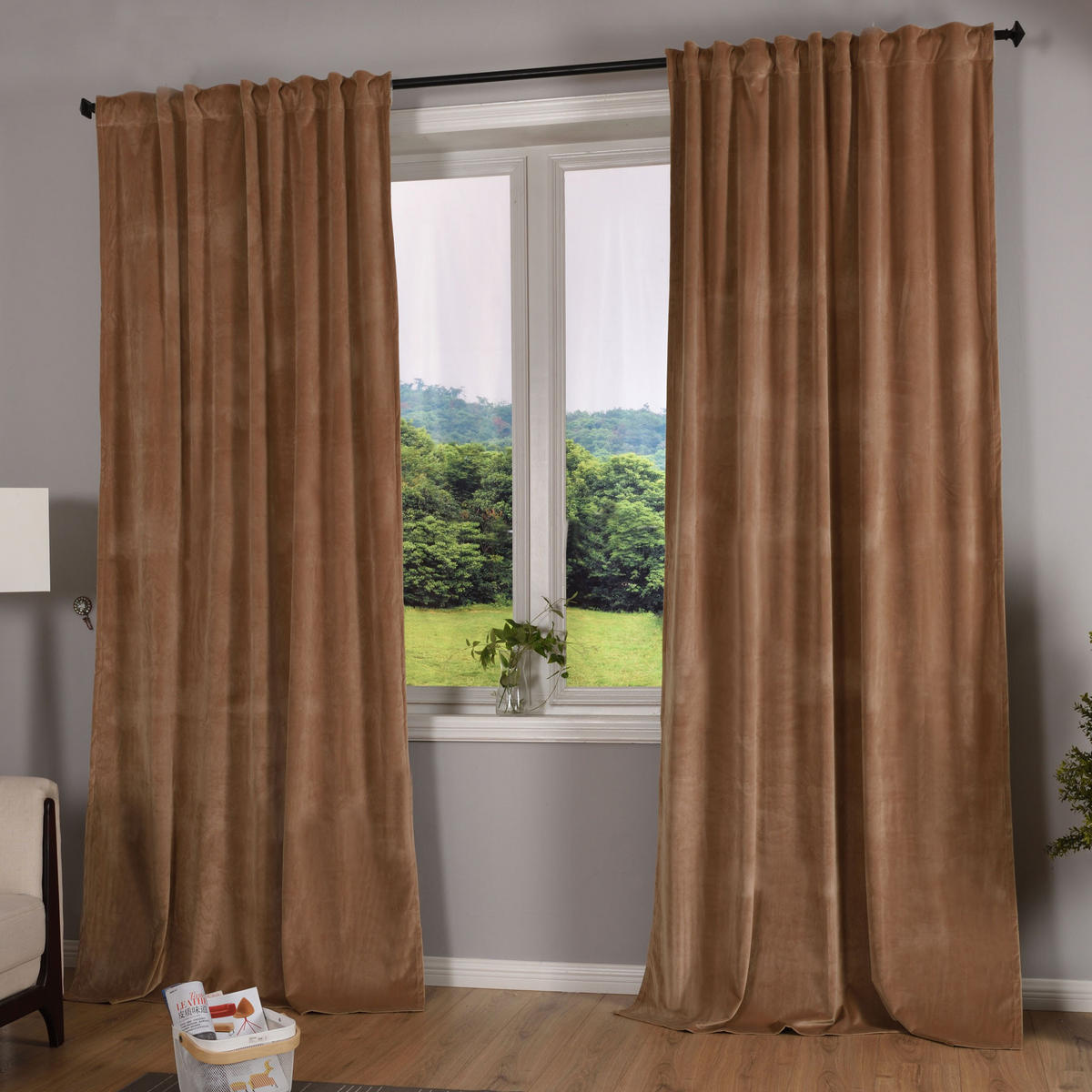 VORHANG 2ER SET MILANO HxB 280x135 cm Sand - Sandfarben, Textil (135/280cm) - Gardinenbox