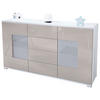 SIDEBOARD Grömitz Sandgrau Hochglanz - Sandfarben, Holzwerkstoff (138.5/75.5/35cm) - Vladon