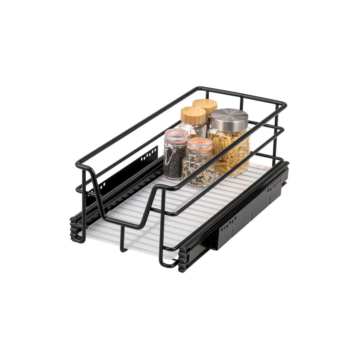 TELESKOPSCHUBLADE, schwarz, Metall - Schwarz, Metall (27/14/44cm) - bremermann