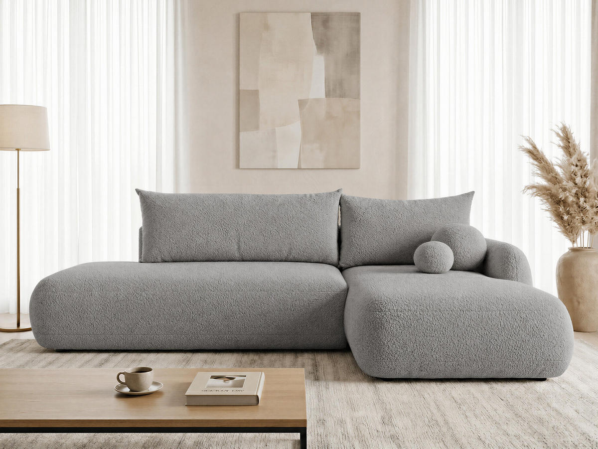 ECKSOFA Neto, Seite: Rechts - Schwarz/Grau, Holz/Kunststoff (187/300cm) - Sofnet