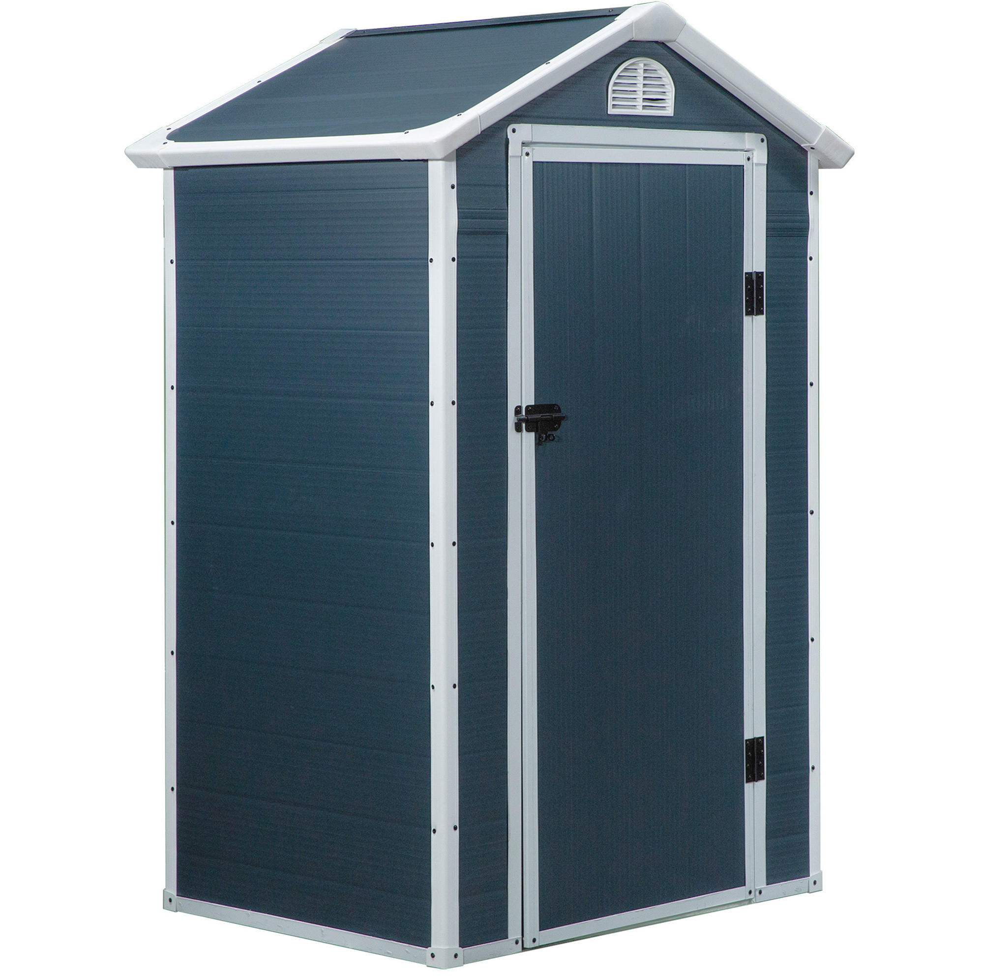 GERÄTEHAUS aus Metall 134x104x204 cm Grau mit Lüftungsfenster - Grau, Metall (104/204/134cm) - Modfu