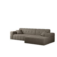 ECKSOFA L-Form NIMES Stoff Verita Dunkelbeige Rechts - Hellbraun, Holz (256/168cm) - Kaiser Möbel