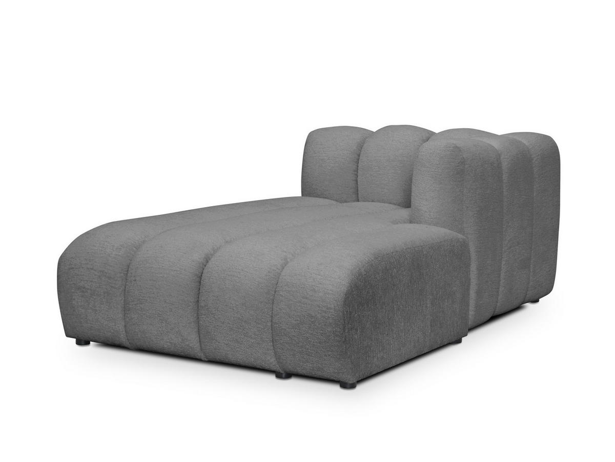 SOFAELEMENT Rechts Chenille Stoff Grau - Dunkelgrau/Schwarz, Holzwerkstoff/Kunststoff (179/70/113cm) - Makamii