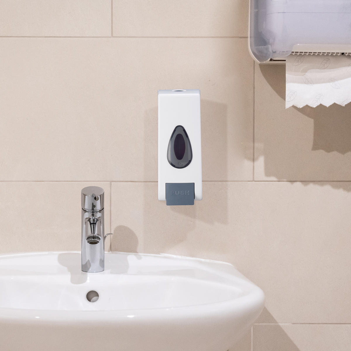 WANDSEIFENSPENDER - Weiß, Kunststoff (7.5/20/7.5cm) - Relaxdays