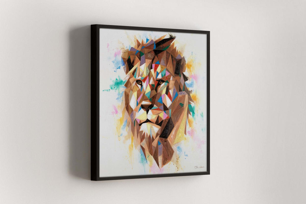 OLEJOMALBA 80/80 cm, Zvířata - různobarevná, dřevo/textil (80/80cm) - KUNSTLOFT