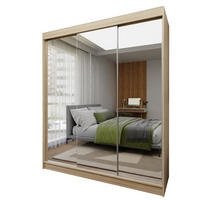 SCHWEBETÜRENSCHRANK BELLINA 180/216/61 cm 3-türig mit Spiegel Sonoma Eiche - Sonoma Eiche, Holzwerkstoff (180/216/61cm) - MASSENO