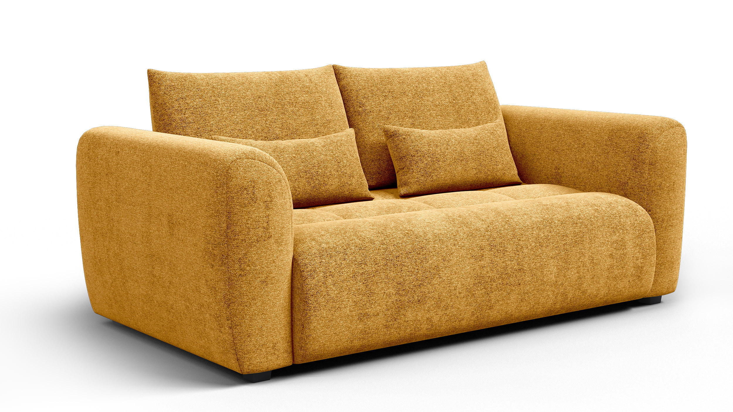 SOFA SORENO 3-Sitzer, gelb - Gelb/Schwarz, Holz/Textil (214/94/114cm) - Courtois Laville
