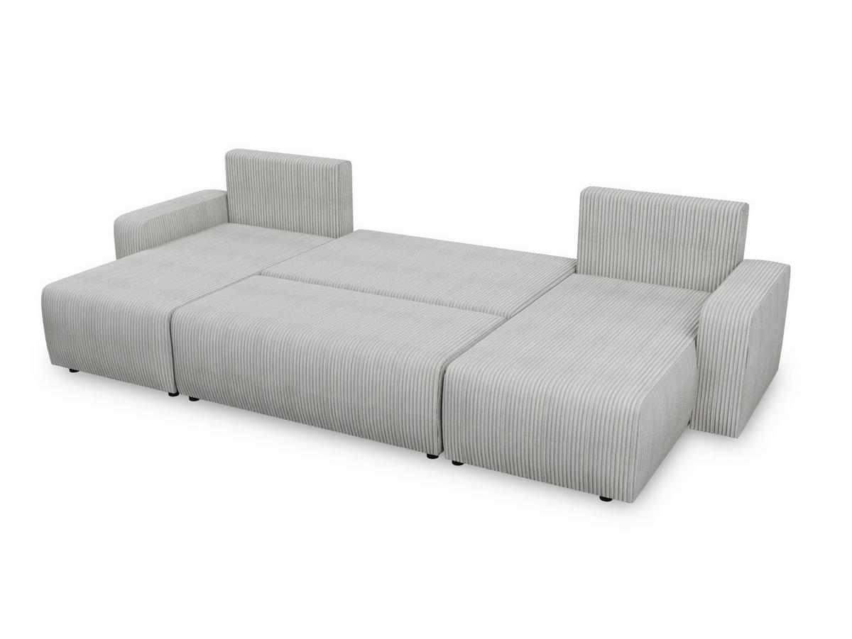 WOHNLANDSCHAFT Roma U - Beige, Holz/Textil (305/90/150cm) - Sofnet