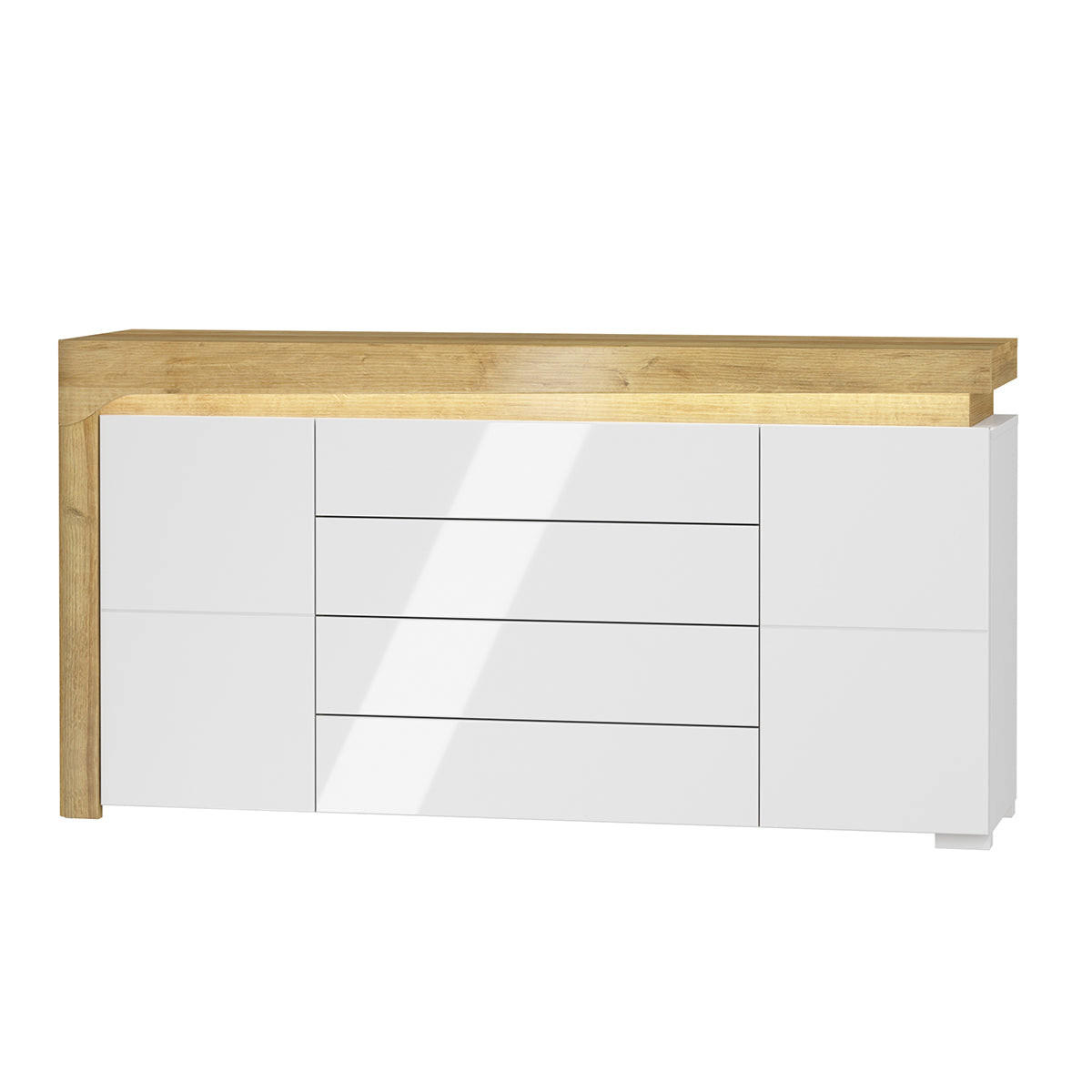KOMODA Teo Bela in les - bela, leseni material (158/82/43cm) - Petits-meubles