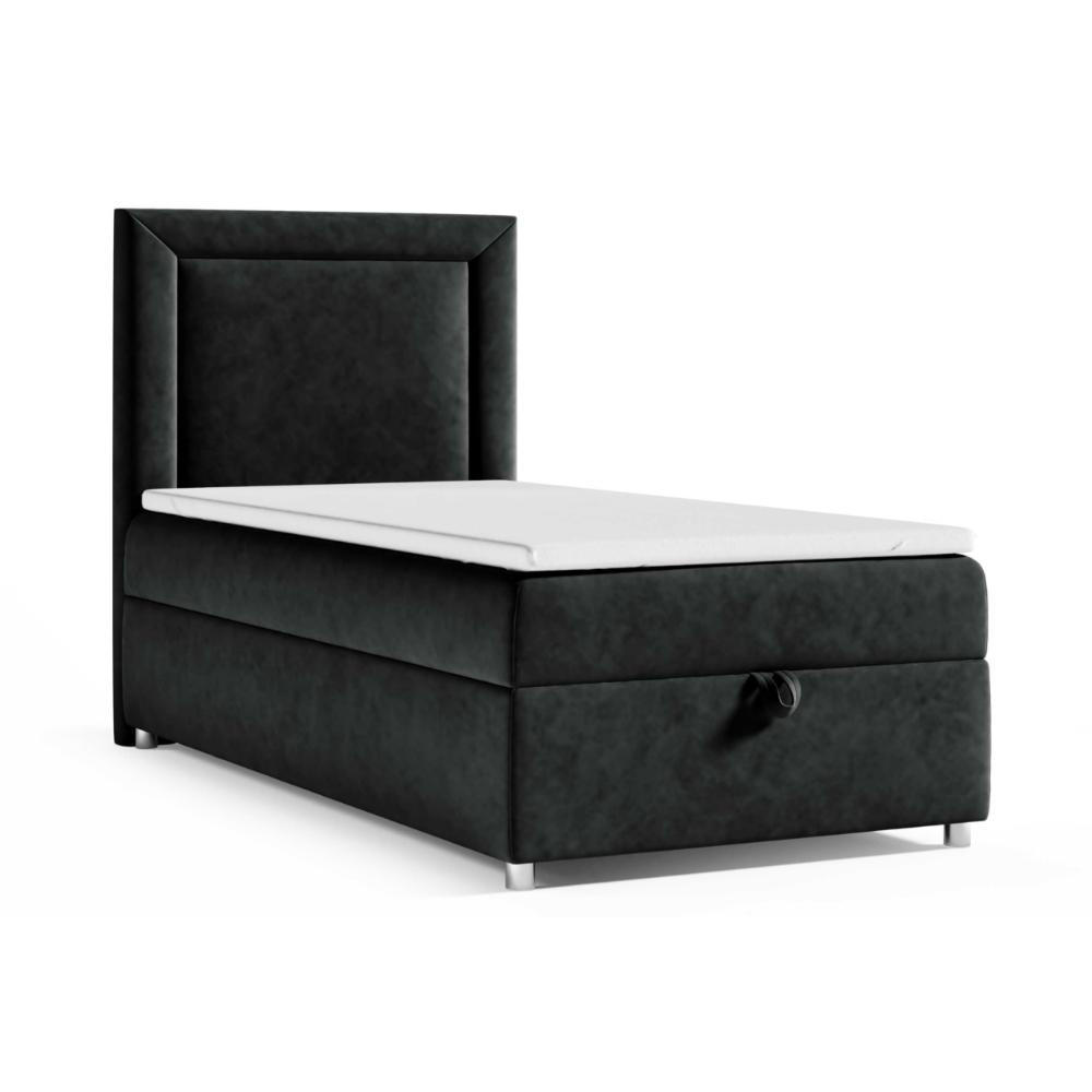 BOXBETT mit Bettkasten Trinity K3-SINGLE Bonellfederkern inkl. Topper - Schwarz, Holz/Holzwerkstoff (100/200cm) - Best For Home
