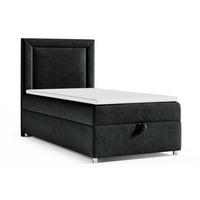 BOXBETT mit Bettkasten Trinity K3-SINGLE Bonellfederkern inkl. Topper - Schwarz, Holz/Holzwerkstoff (80/200cm) - Best For Home