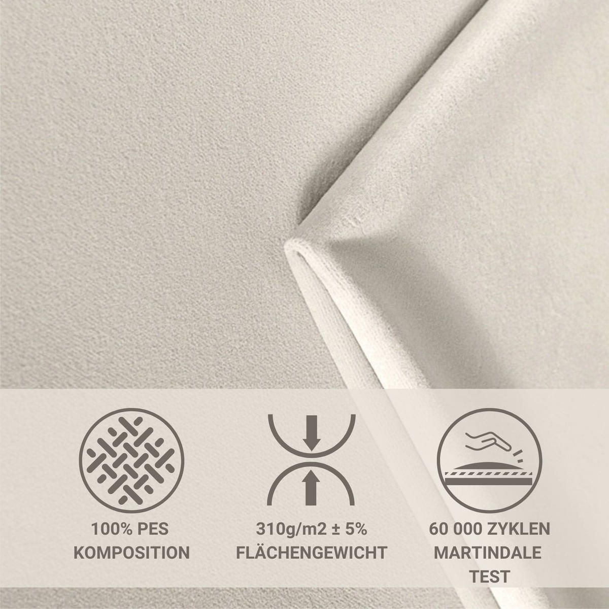 BOXBETT Salvi Ecru 140/200 cm mit Matratze und Topper - Ecru/Silberfarben, Holz/Holzwerkstoff (140/200cm) - Maison de Reve