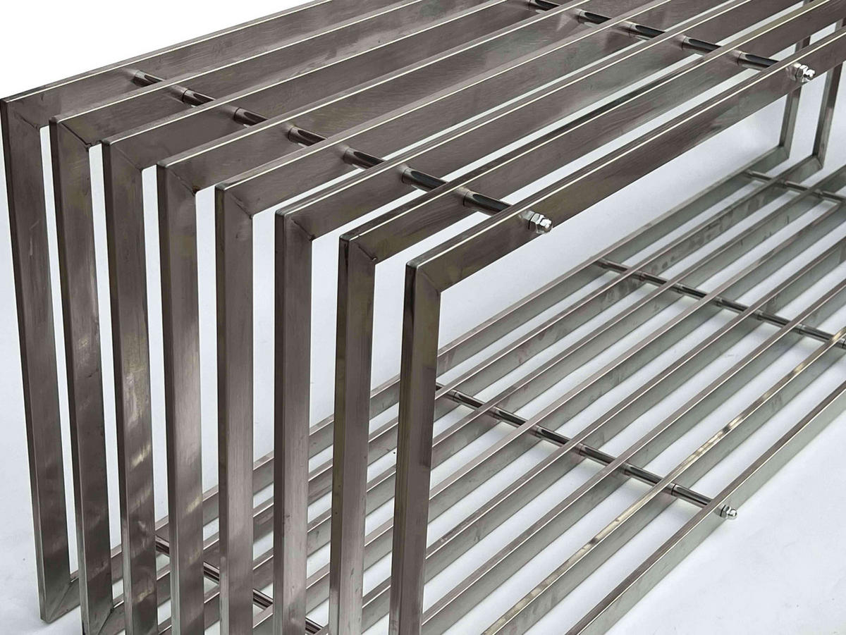 KAMINHOLZREGAL Innen Edelstahl Metall 96429 150 cm - Schwarz, Metall (150/50/40cm) - DanDiBo