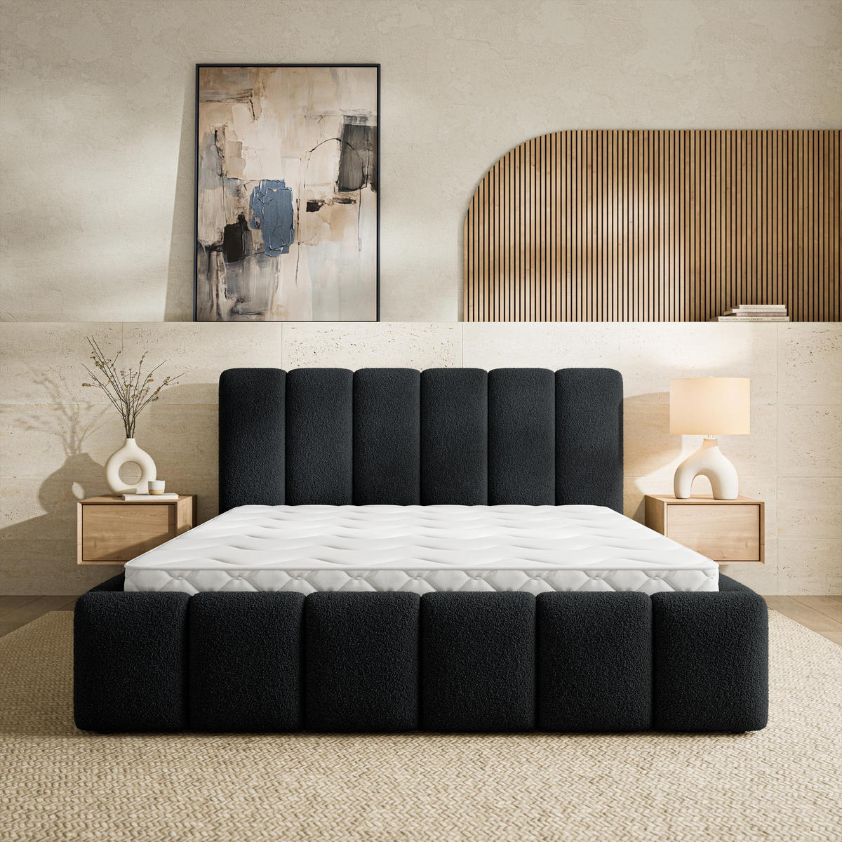 ČALOUNĚNÁ Postel RANIS 160x200 cm Černá - černá, kompozitní dřevo/textil (160/200cm) - MASSENO
