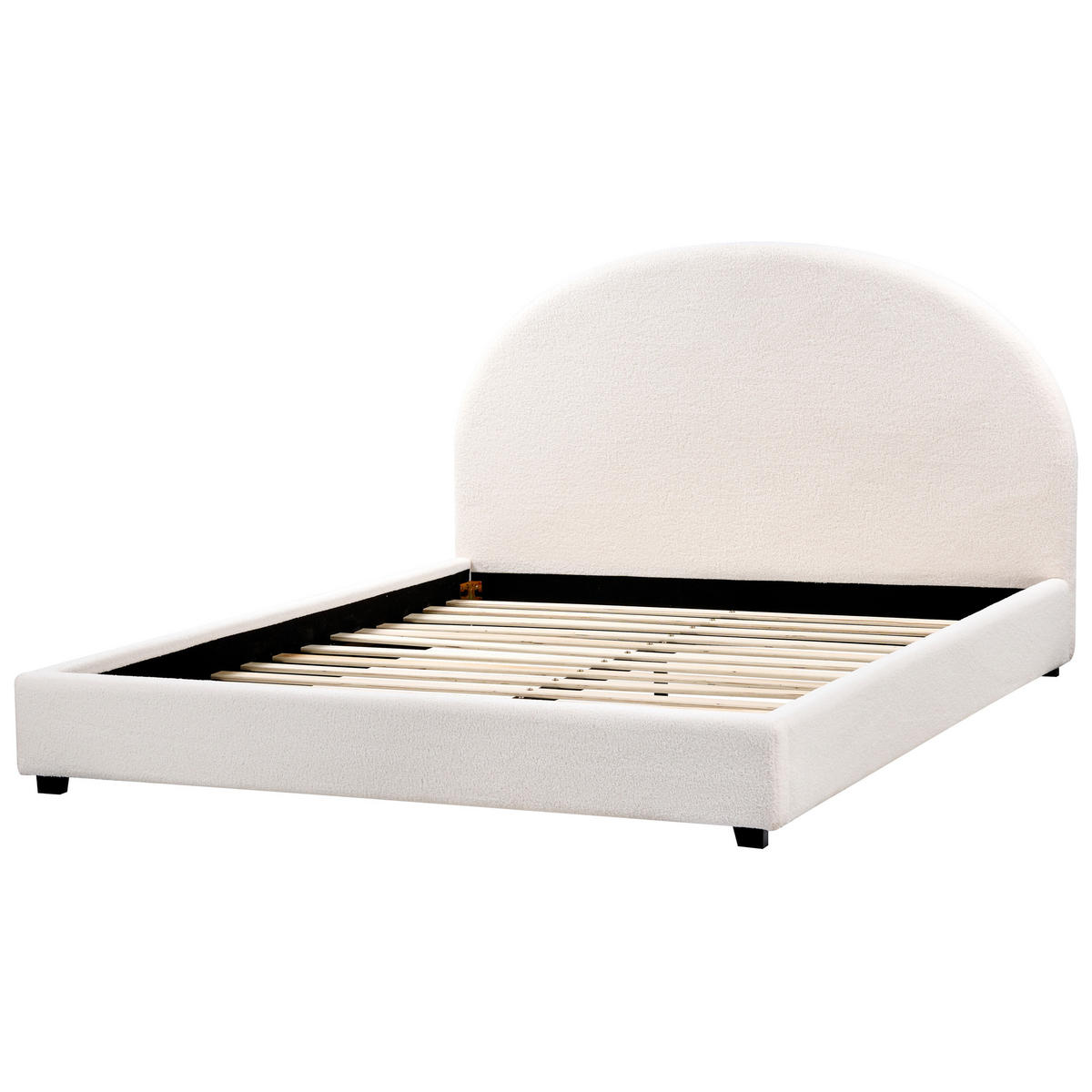 BETT mit Lattenrost 160/200 cm Cremeweiß Vaucluse - Weiß, Textil (160/200cm) - Beliani