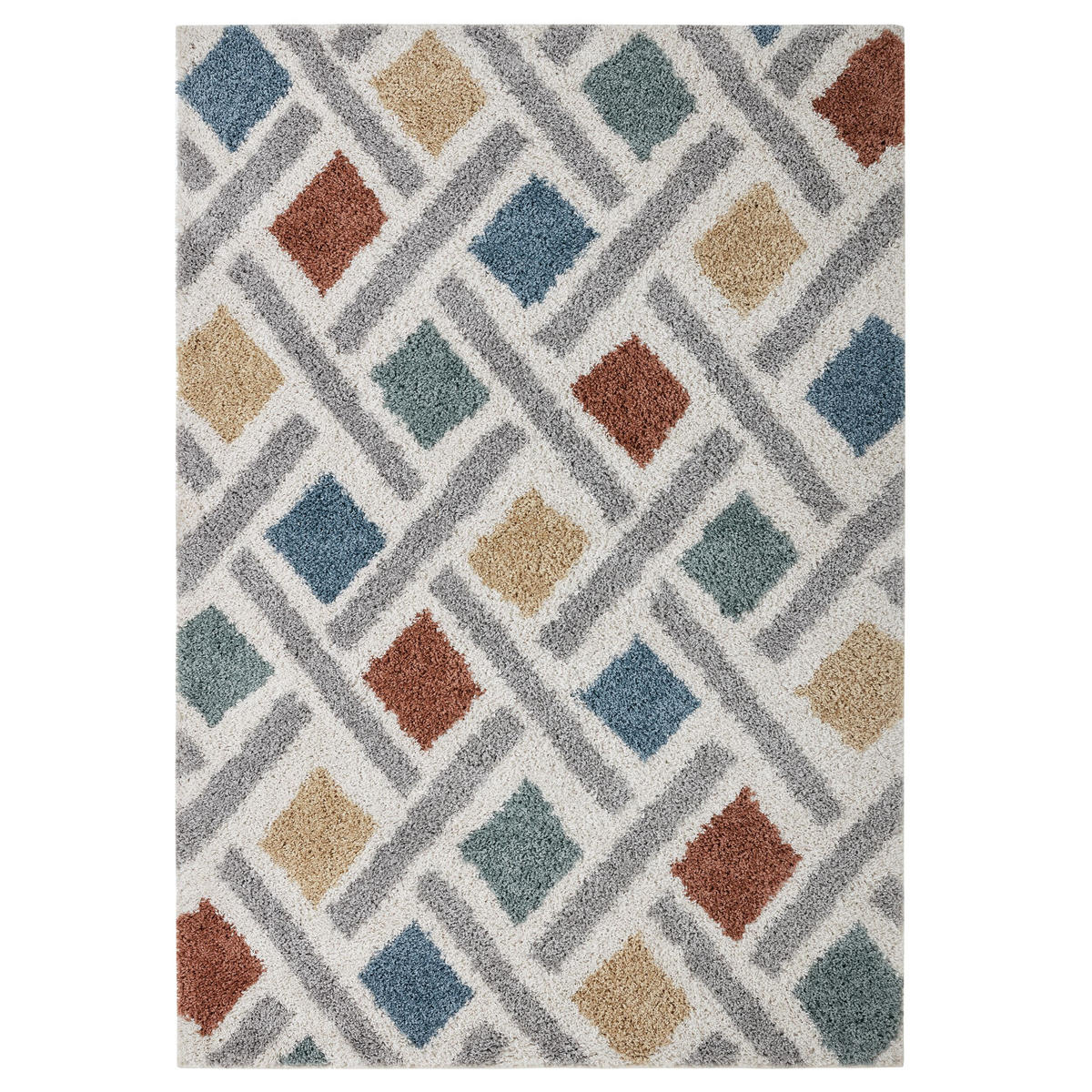 TEPPICH Marokkanisch-Design, mit Diamantmuster MERSEY RUBY, Multi 200x290 cm - Multicolor, Textil (200/290cm) - KADIMA DESIGN