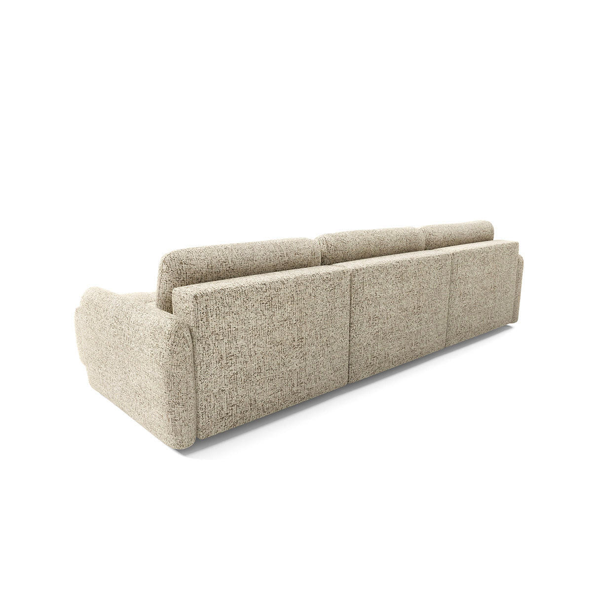 PANORAMASOFA Vittoria 5 Sitzplätze Beige meliert - Beige, Holz (240/95/165cm) - Petits-meubles