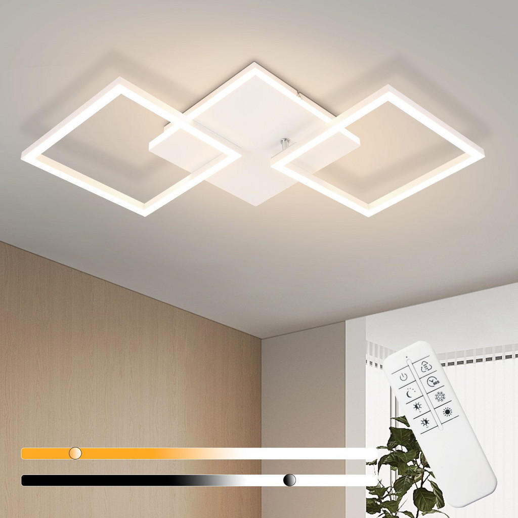 Thumbnail - Nettlife Led-Deckenleuchte, Weiß, Metall, 62.8x7.4x29.5 cm, Lampen & Leuchten, Innenbeleuchtung, Deckenleuchten