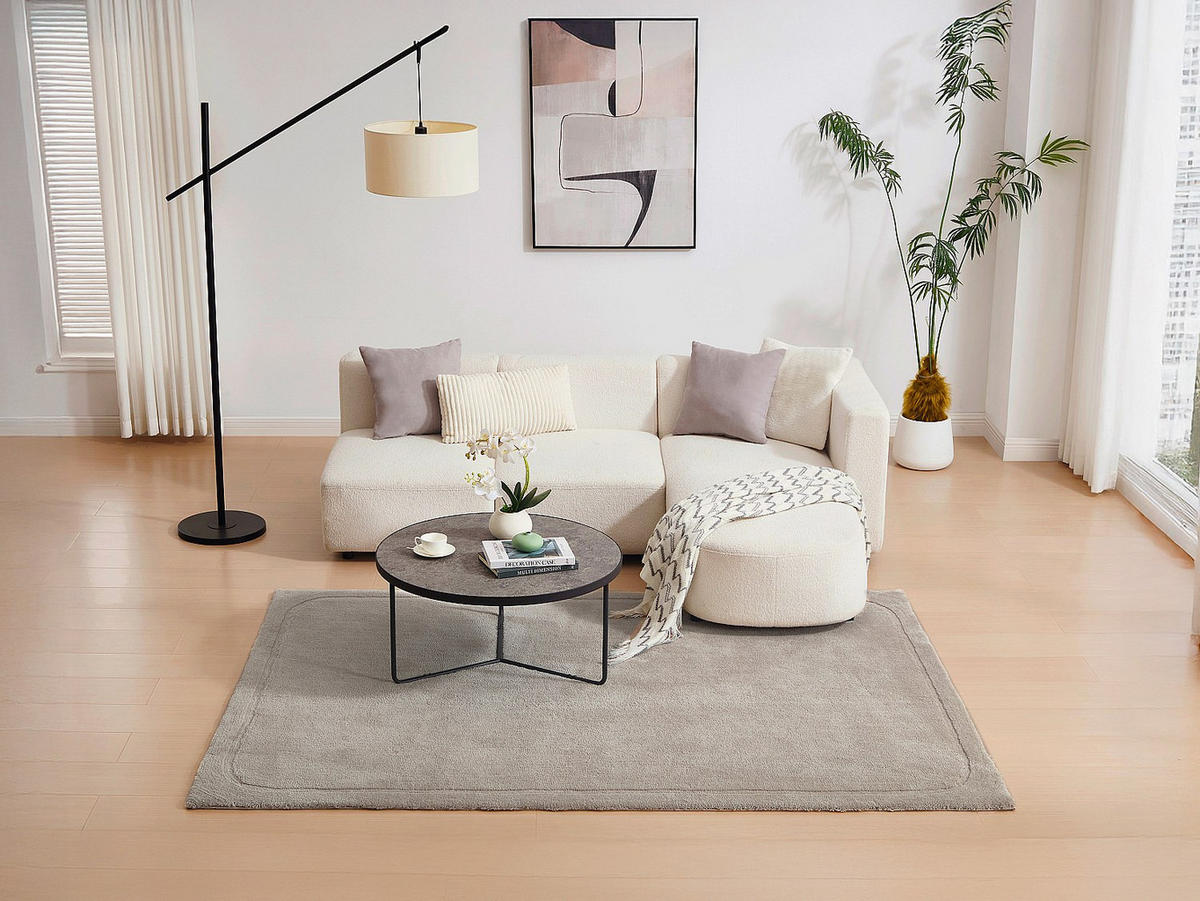 WOHNZIMMERTEPPICH - 230 cm x 160 cm - Stoff - Taupe - VELINA - Taupe, Textil (230/160cm) - Vente-Unique