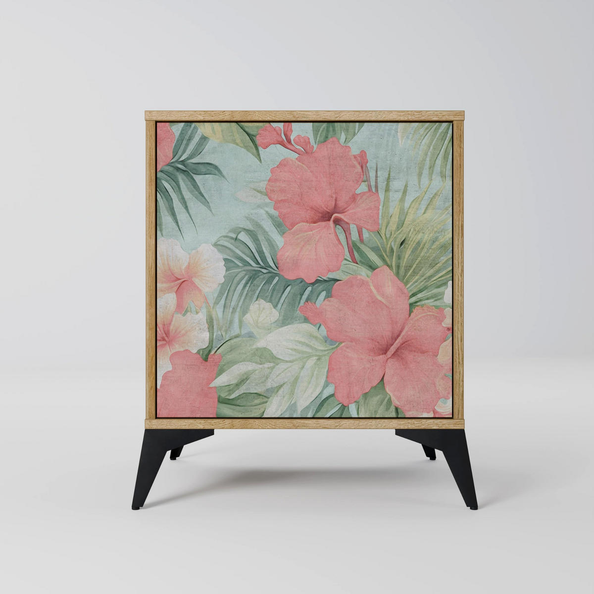 SIDEBOARD HAWAIIAN SPIRIT, Eichefarben, 57,5x42x57,5 cm, Ohne Füße - Eichefarben/Multicolor, Holzwerkstoff (57.5/57.5/42cm) - SpaceRebels