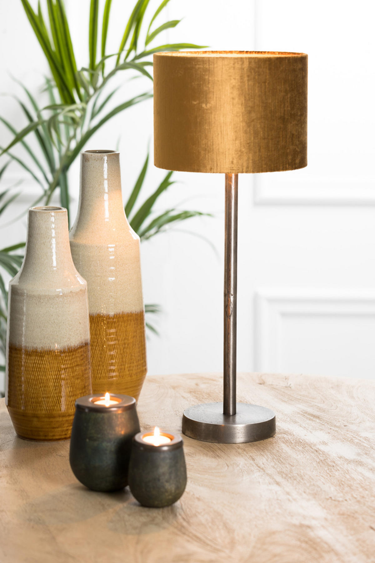 LAMPENSCHIRM Edelstein Gold Ø25/18 cm - Goldfarben, Textil (25/25/18cm) - Light & Living