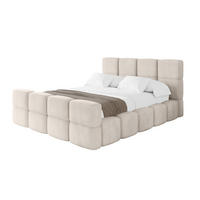 POLSTERBETT mit Bettkasten und Lattenrost, Bett mit Kopfteil, Boxbett ohne Matratze, Doppelbett mit Stauraum - NATA-Z 120x200 Beige - Beige, Holzwerkstoff/Textil (120/200cm) - ALTDECOR