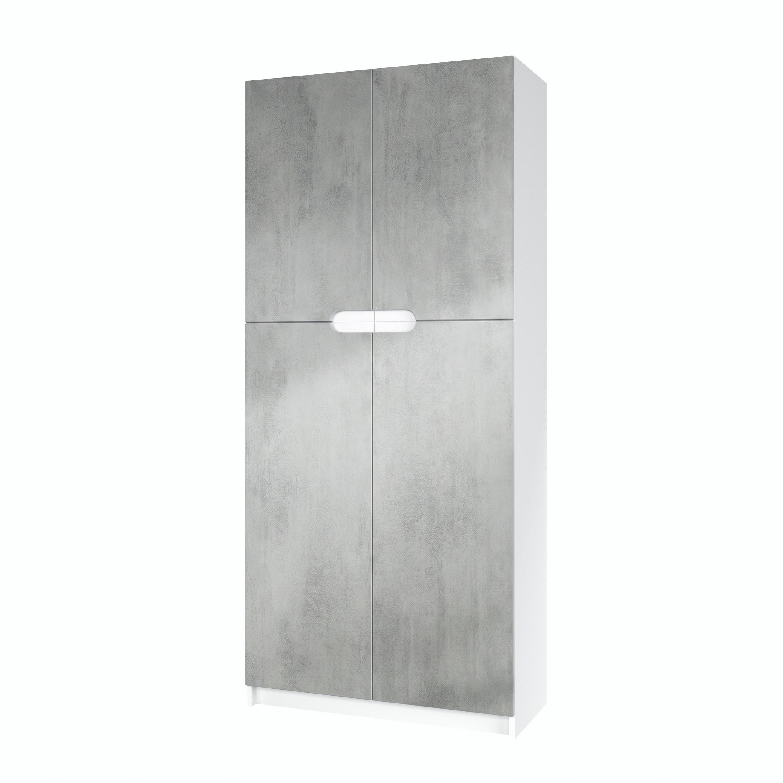 Vladon Büroschrank Hellgrau 82x184x37 cm