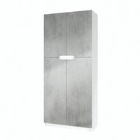 BÜROSCHRANK Logan Fronten in Beton Oxid Optik - Hellgrau, Holzwerkstoff (82/184/37cm) - Vladon