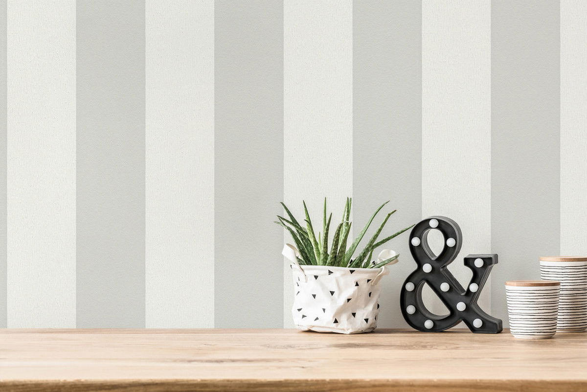 VLIESTAPETE Grau 53/1005 cm - Weiß/Grau, Textil (53/1cm) - KUNSTLOFT