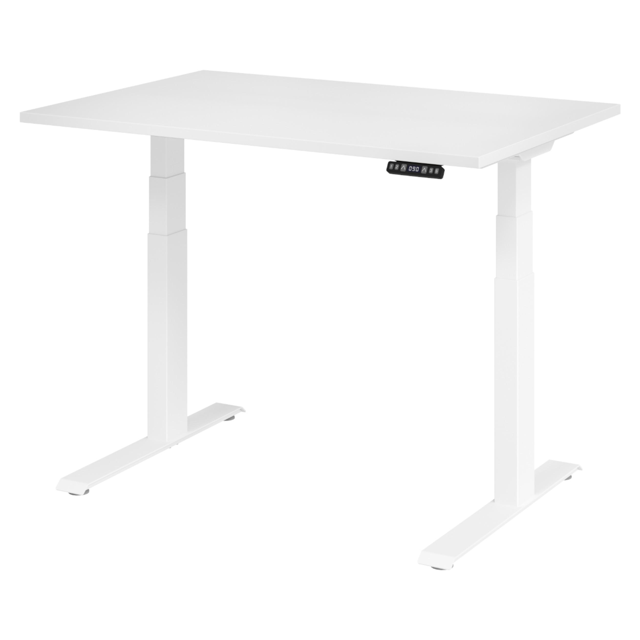 SCHREIBTISCH elektrisch XDKB 80/120/74 cm in Weiß/Weiß - Weiß, Holzwerkstoff (80/120/74cm) - bümö