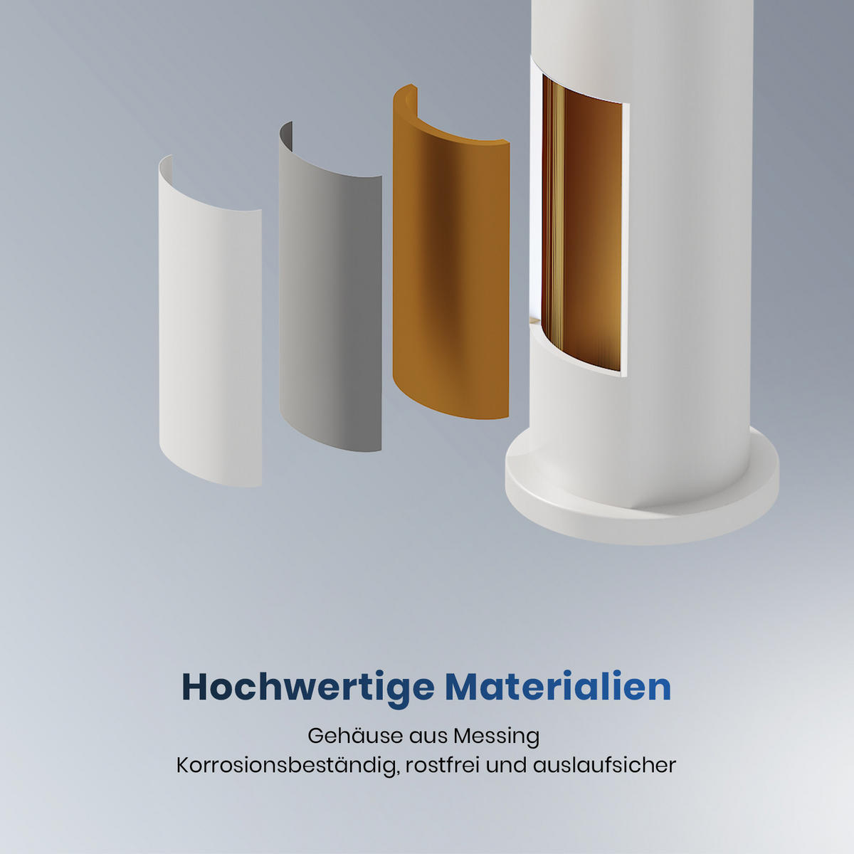 WASCHTISCHARMATUR mit Spulen-Zertifiziertem Filterelement Weiß Matt - Weiß, Metall (17.3/4.6/19.5cm) - EMKE