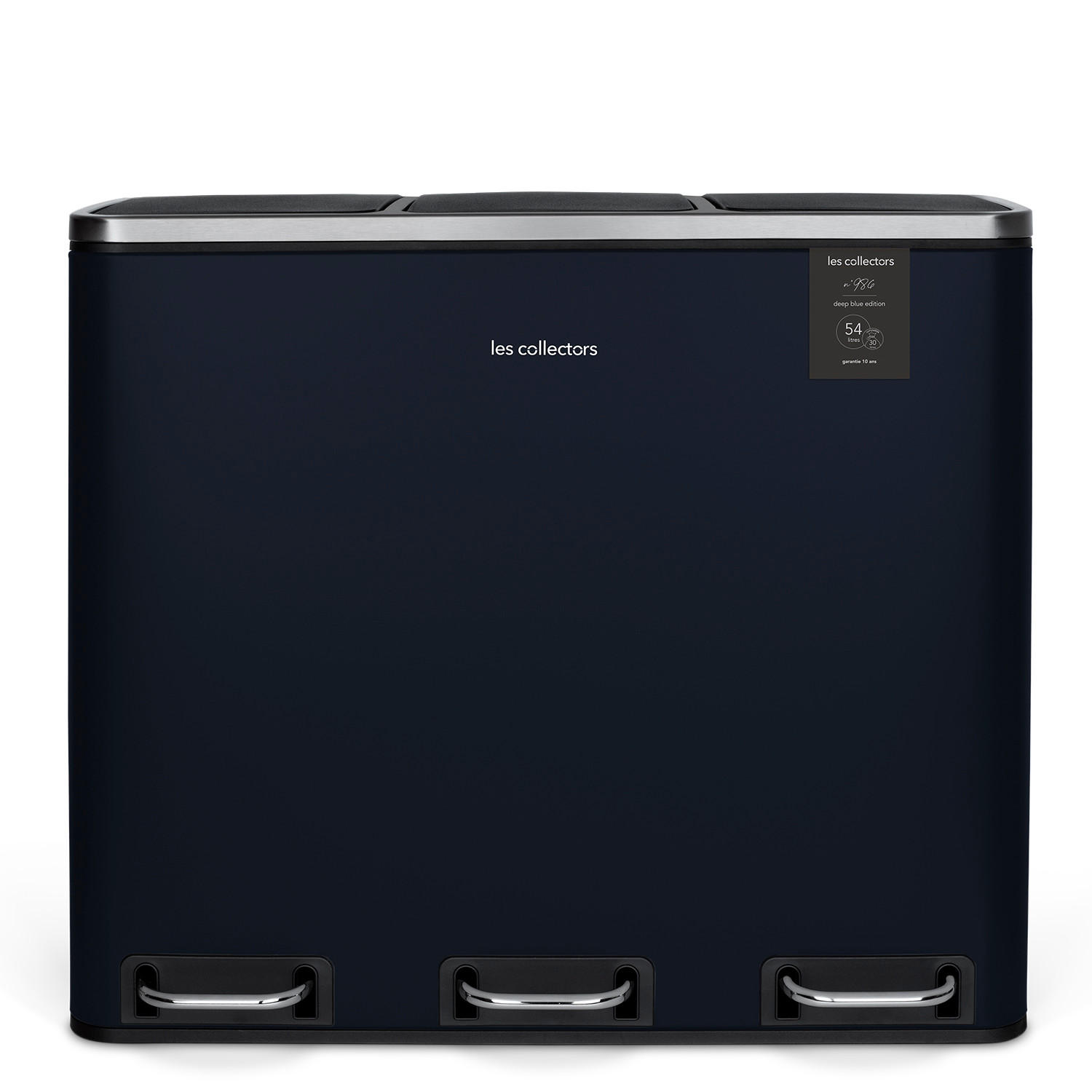 RECYCLINGMÜLLEIMER 54L, 3x18L Behälter, nachtblau N°986 - Dunkelblau, Metall (61.5/56/34.5cm) - Les Collectors