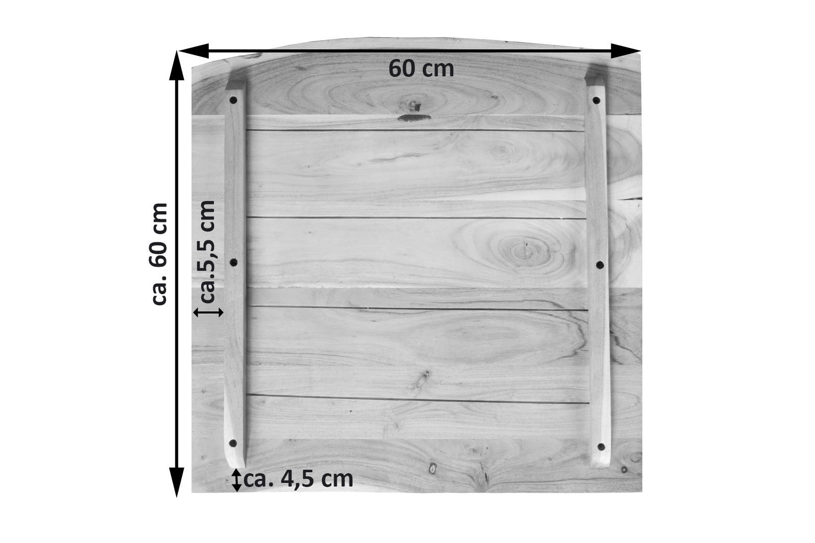 TISCHPLATTE CURT - Beige/Naturfarben, Akazienholz/Holz (60/60/3cm) - SAM