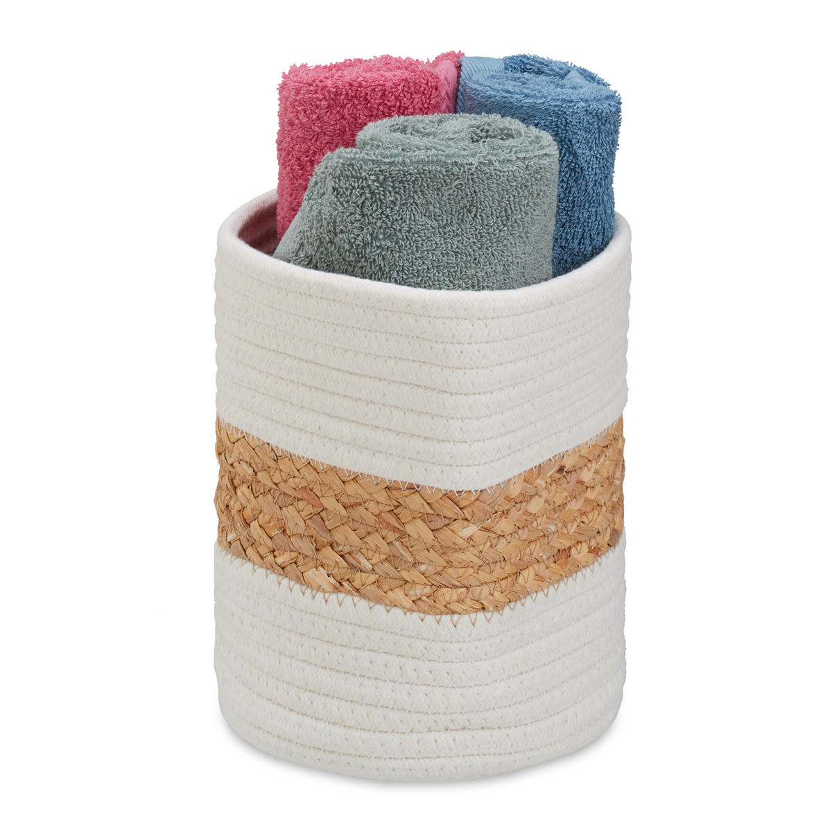 AUFBEWAHRUNGSKORB - Creme, Textil (18/18/20cm) - Relaxdays