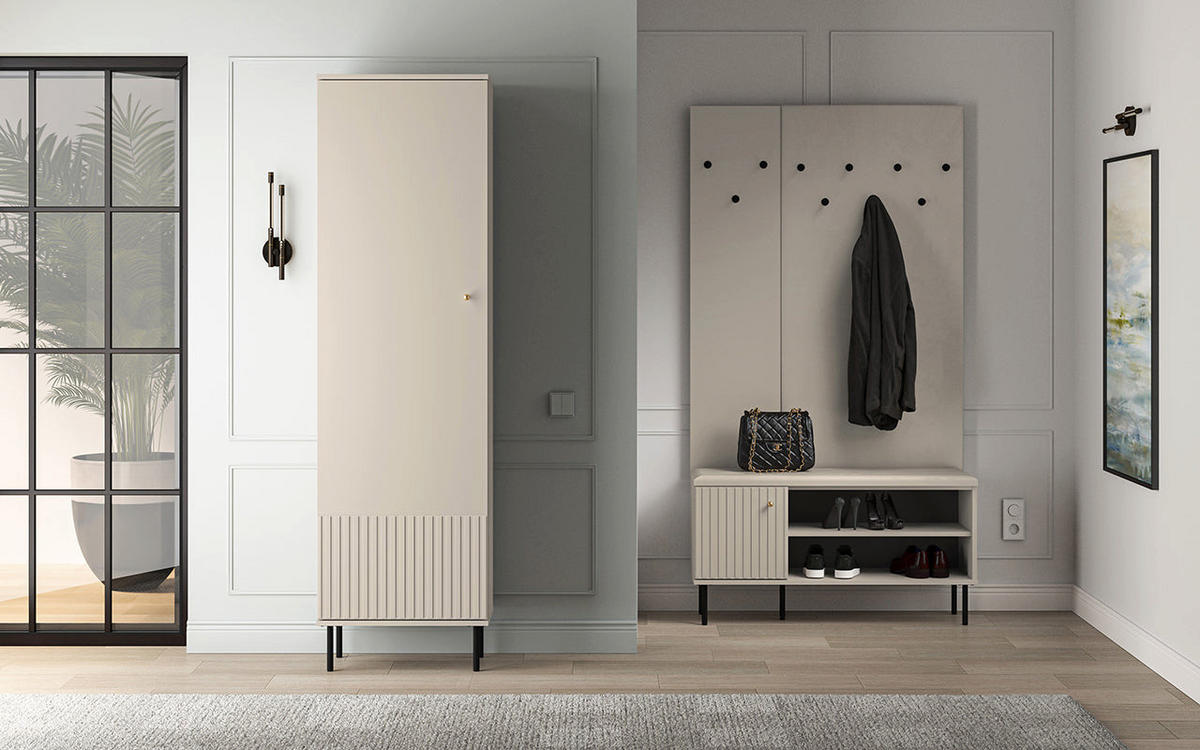 GARDEROBENSCHRANK – 55 cm – Sophie – Kaschmir - Kaschmir, Metall (55/190/34cm) - hi-markt