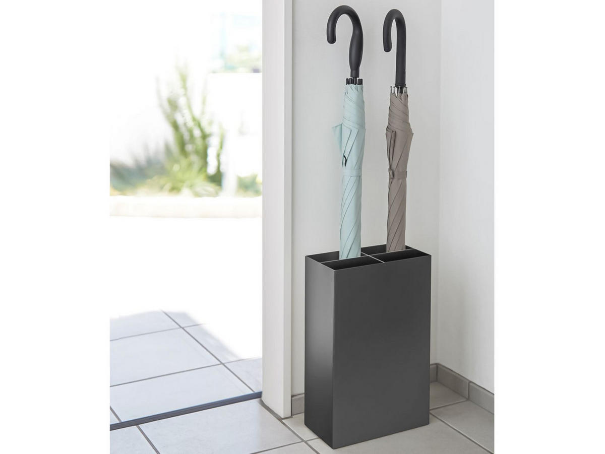 SCHIRMSTÄNDER Smart schwarz 23/36/12 cm für bis zu 8 Schirme - Schwarz, Metall (23/36/12cm) - Yamazaki