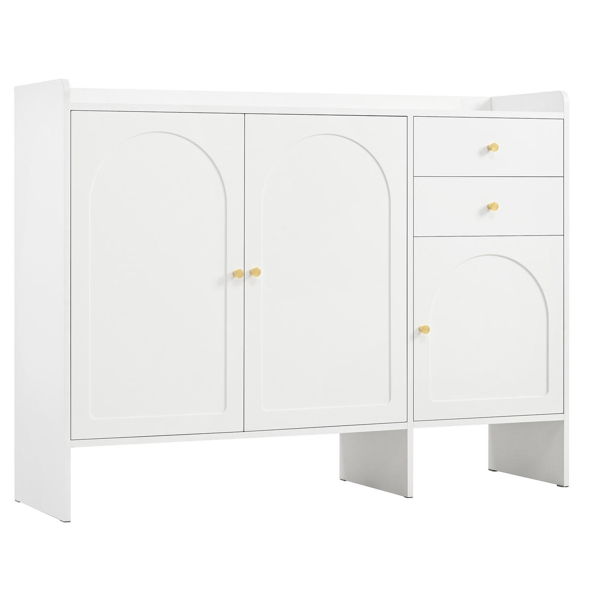 SCHUHSCHRANK 120/35/90 cm in Weiß mit 3 Türen und 2 Schubladen - Weiß, Holzwerkstoff (120/90/35cm) - BEAOK