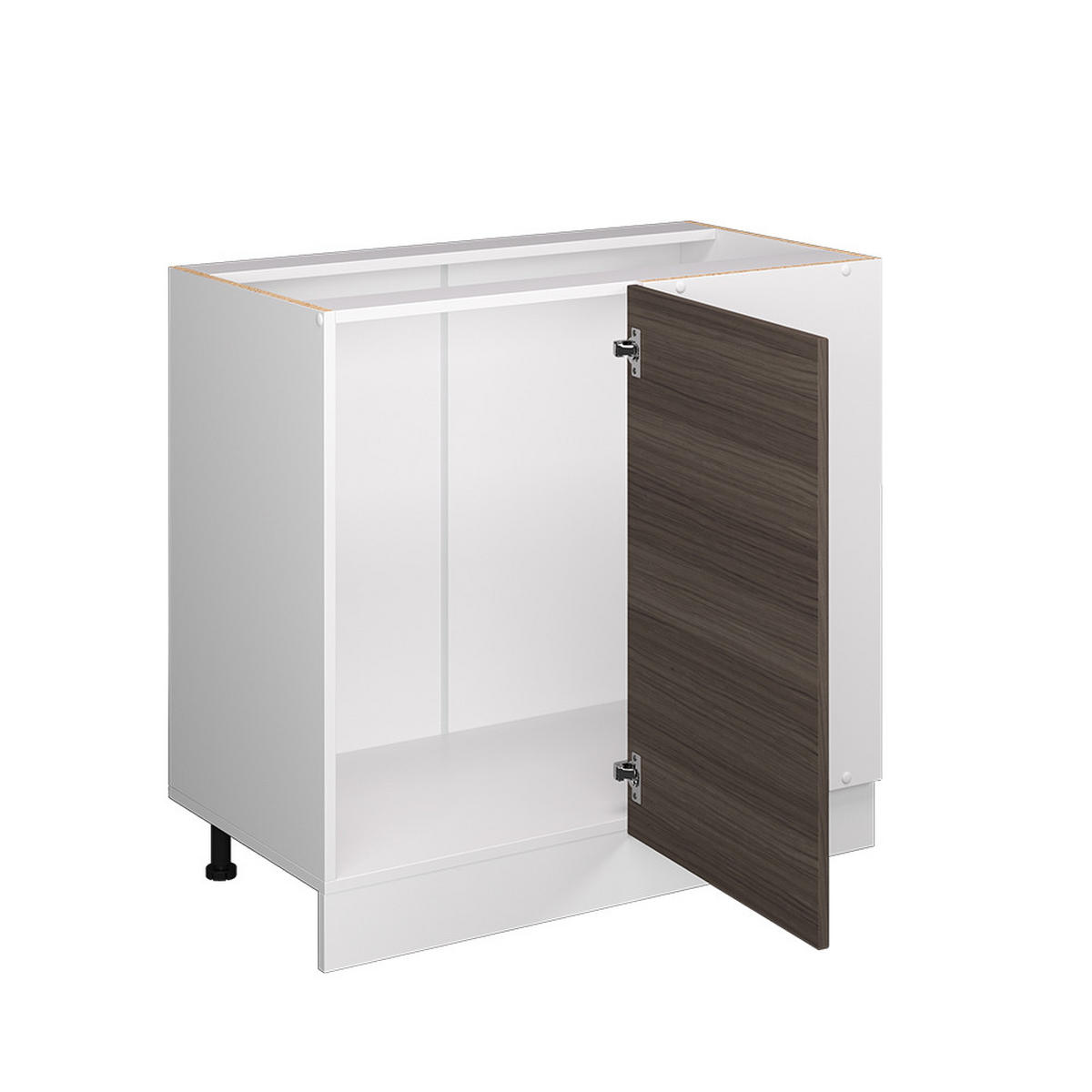 ECKUNTERSCHRANK R-Line Grau 86 cm, AP Anthrazit - Weiß/Braun, Holzwerkstoff (86/81.6/60cm) - Vicco