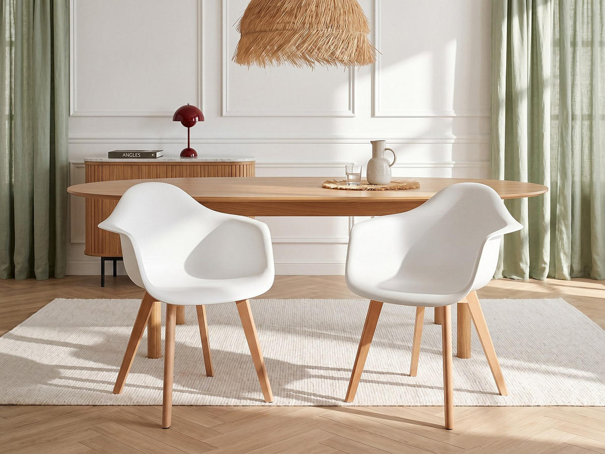 STUHL - 63.5 cm x 57 cm - Plastik - Weiß - VIXI - Weiß, Kunststoff (63.5/84/57cm) - Vente-Unique