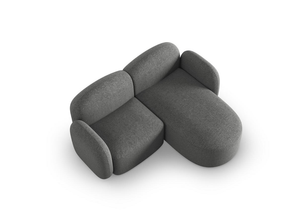 ECKSOFA rechts Blair aus Chenille-Stoff dunkelgrau mischung 3 Sitzplätze - Dunkelgrau, Textil (155/194cm) - Micadoni