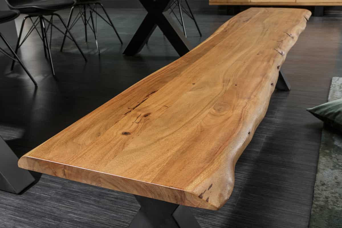 BANK MAMMUT NATURE Akazie Natur 160cm - Braun, Holz/Metall (160/45/40cm) - riess-ambiente