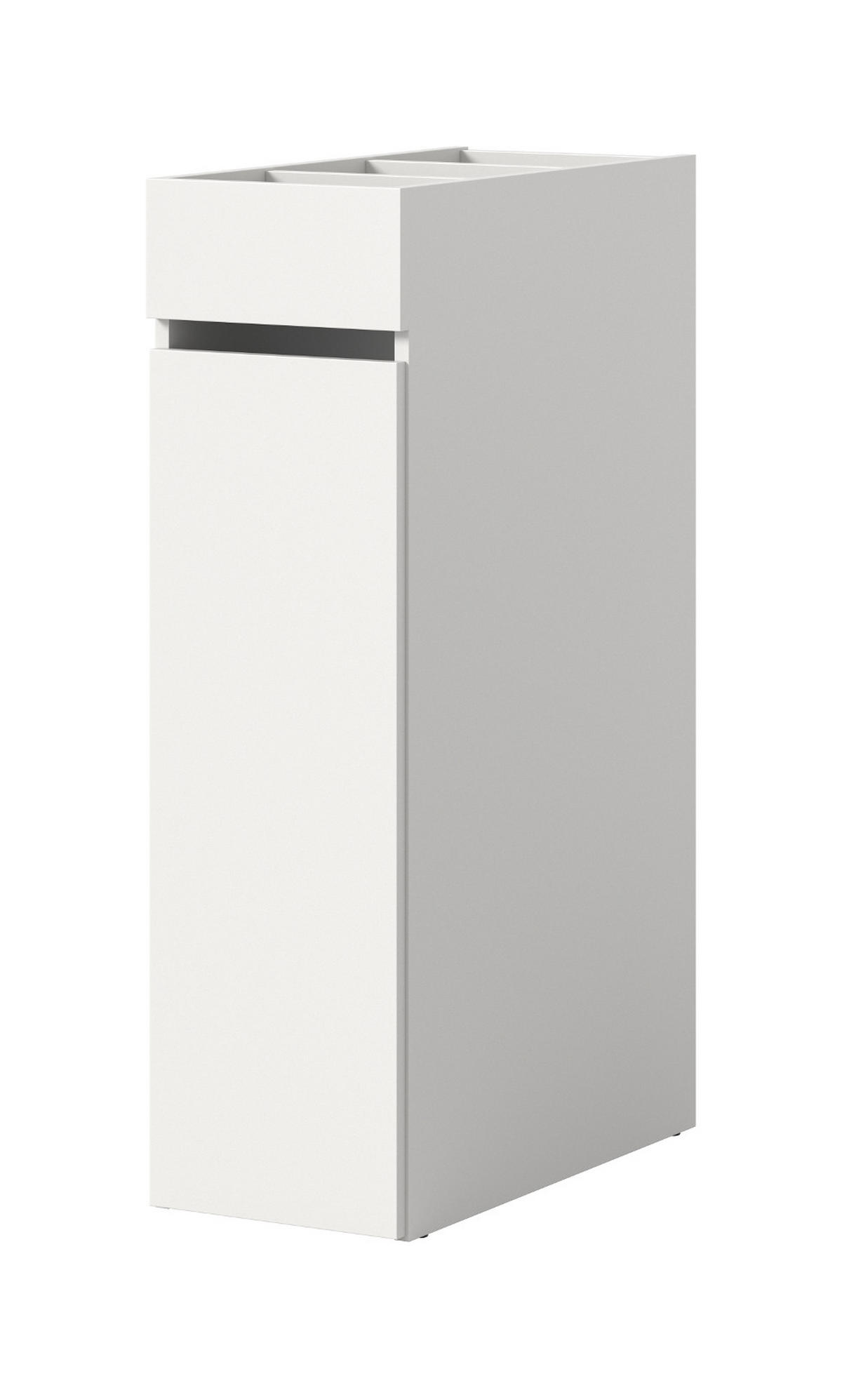 BADKOMMODE weiß 29 cm, Anstellregal mit Apothekerauszug - Schwarz/Weiß, Holzwerkstoff (29/101/60cm) - Inn.Furn